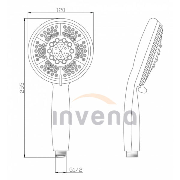 Tuš ručica sa pet funkcija, anti-calc fi 12cm - Slika 2