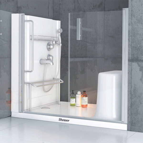 Tuš kada 80x120 za invalide "PRACTICAL" ; H-100 cm