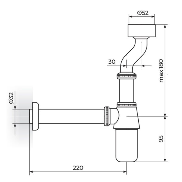 Sifon za pisoar 5/4" - Slika 2