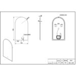 Led ogledalo 500x900 sa lukom crno 2