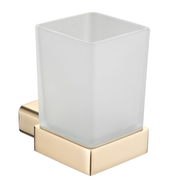 Držač čaše stakleni Alu gold