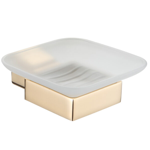 Držač sapuna stakleni Alu gold