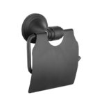 Držač toalet papira sa poklopcem mat crno