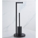 Samostojeći držač toalet papira sa wc četkom mat crno