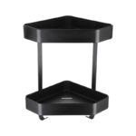 Ugaona polica dvostruka Al mat crna