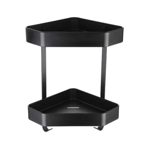 Ugaona polica dvostruka Al mat crna