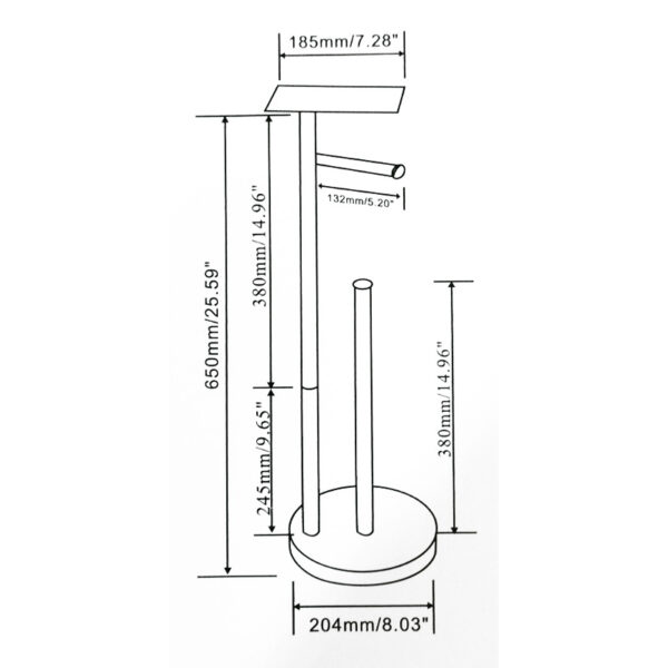 Samostojeći držač toalet papira sa wc četkom