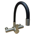 Jednoručna baterija zidna za sudoperu DOGANA FLEXI CRNA HROM