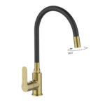 JB STH za sudoperu KSANTI FLEXI Labudov vrat CRNO ZLATNA