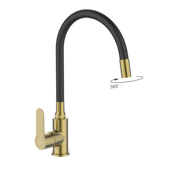 JB STH za sudoperu KSANTI FLEXI Labudov vrat CRNO ZLATNA