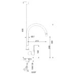 JB STH za sudoperu KSANTI FLEXI Labudov vrat CRNO ZLATNA sk