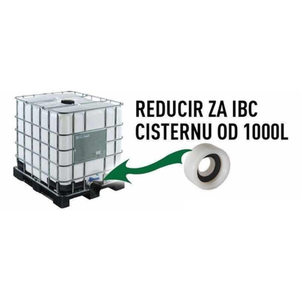 Reducir za IBC cisternu 1000L krupan navoj 6cm izlaz