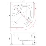 023615 tus kada duboka sedeca cellesse h 45 cm skidajuca obloga r 80 tehnicki crtez