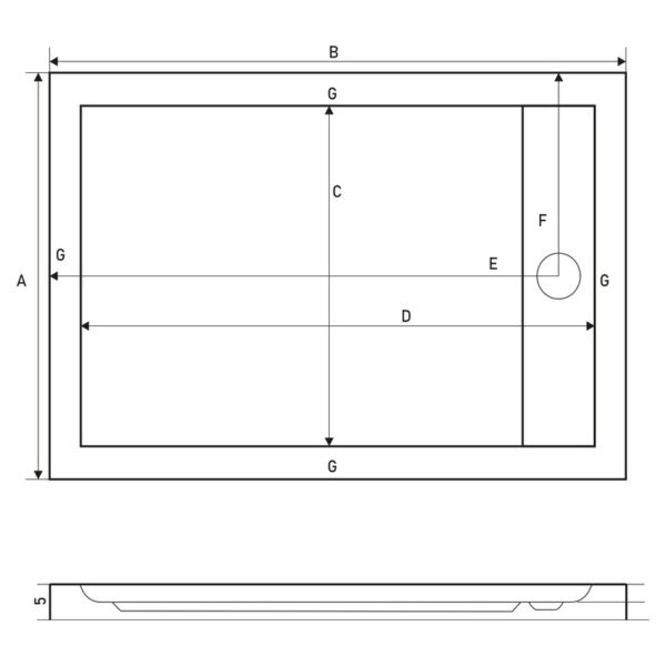 023673 tus kada slim h 45 cm 80 x 100 tehnicki crtez