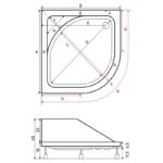 023685 tus kada r 90 milet h 18 45 cm skidajuca obloga tehnicki crtez v2